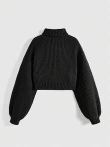 Libbyframe 神秘猫与月亮刺绣高领长袖套头衫