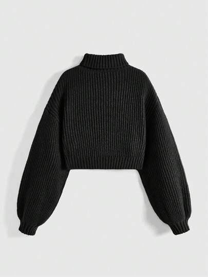 Libbyframe Pull à col montant à manches longues avec broderie de chat mystérieux et de lune