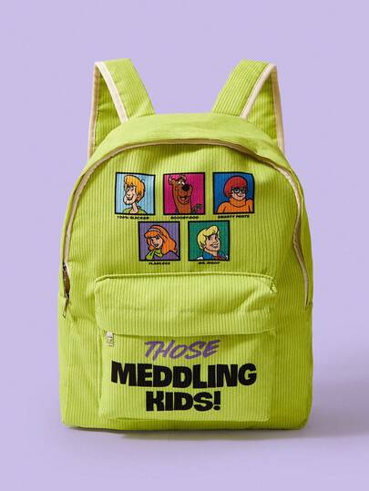 SCOOBY-DOO X SHEIN Cute Cartoon Pattern Backpack, Multifunctional, Lightweight, Portable, Large Capacity Backpack Suitable For Female College Students, University, Middle School, High School, Outdoor, Travel, Elementary School, Beginner, Office, Valentine's Day Gift