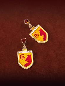 HARRY POTTER X SHEIN 一对橙色水钻复古吊坠耳环 - 彩色 - 查看 2
