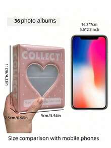 SHEIN 1 Pieza Álbum de Fotos Mini de 36 Bolsillos, Álbum de Fotos de Dibujos Animados, Portafotografías, Libro Coleccionable de Álbumes de K-pop, Carpeta para Tarjetas Fotográficas de K-pop