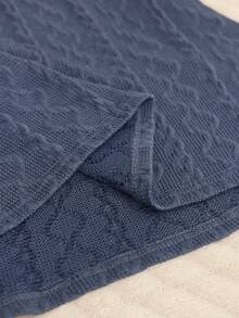 Mulvari 女士连帽修身纹理针织运动衫 - 藍色 - 查看 6