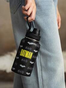 BATMAN X SHEIN 24 Onzas de acero inoxidable, con asa para un fácil transporte, adecuado para gimnasios y viajes - Negro - Ver 2