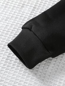 SHEIN Explorewe Conjunto de 2 peças de moletom e leggings com personagens de desenho animado K-Pop para meninas, ideal para fãs de K-Pop e uso diário, moletom casual com capuz adequado para uso diário, ao ar livre, esportes e escola, outono/inverno