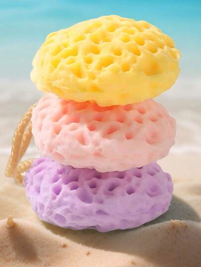 Joivida 1 adet Sevimli Petek Desenli Banyo Topu, Süper Yumuşak ve Tahriş Etmeyen Sünger Ovma Topu, Aile Banyoları, Yurt Banyoları İçin Uygun, Köpüren Banyo Topu, Kişisel Temizlik, Noel, Ramazan, Sevgililer Günü İçin Uygundur