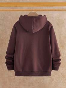 Manfinity VCAY Men's Casual Embossed Hoodie Set - Coffee Brown - View 10