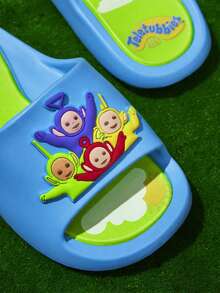 Teletubbies X SHEIN 可爱卡通蓝绿色儿童拖鞋，速干、轻便、耐用的EVA材质，男女通用，适合在家、浴室、游乐场、游泳池、海滩等室内外场所穿着。 - 彩色 - 查看 3