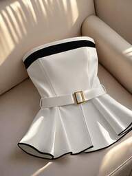 Franclia Top bandeau de otoño/invierno, blusa bandeau encantadora de cintura ajustada para mujeres