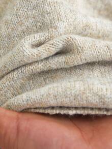 CosyJoli Plus Size Elegant French Style Casual Jacquard Floral Embroidered Crew Neck Pullover Sweater Top For Women/Winter Flower - Khaki - View 6