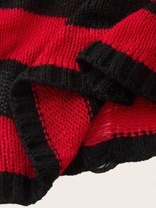 SHEIN EZwear Striped Vintage Style Bell Sleeve Sweater In Fall/Winter - Multicolor - View 7