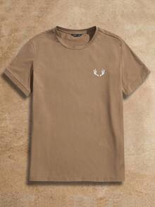 Manfinity NXTstreet Men Cotton Round Neck Graphic Print Short Sleeve Tee, Boyfriend Gift, For Work, Summer