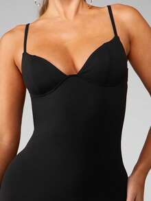 MISSGUIDED Angled Bust Bodycon Midaxi Dress Sleeveless Evening Formal Party Sweetheart Neckline Figure Hugging - Black - View 3