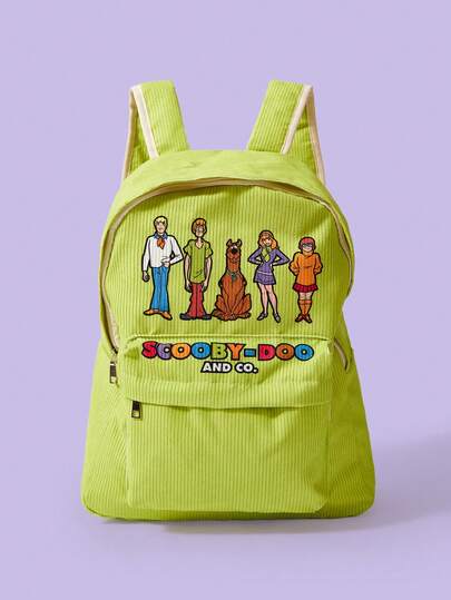 SCOOBY-DOO X SHEIN 可爱卡通图案背包，多功能，轻便，便携，大容量背包适合女大学生，大学，初中，高中，户外，旅行，小学，初学者，办公室，情人节礼物