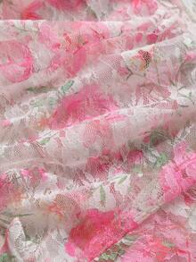 SHEIN Quần lót ren hoa họa tiết nơ cỡ lớn thời trang cho nữ - Hồng - Xem 9