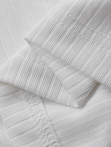 Livesso 女式蝴蝶结拼色修身吊带背心 - 白色 - 查看 3