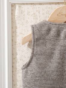 Souflis Souflis 两件套女婴优雅格子上衣搭配经典百褶裙套装，适合上学、外出和休闲场合，2025秋冬季法式风格 - 棕色 - 查看 8