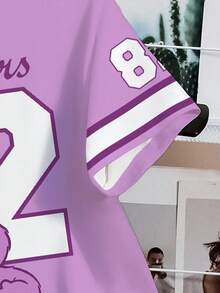 SHEIN X Care Bears Women's Summer Letter & Bear Print Short Sleeve T-Shirt Cute Tops Y2k Jerseys For Women Y2k Kawaii Shirt Cute T Shirts - White - View 3