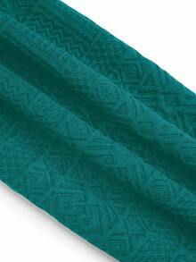 GlowEve Women's Casual Textured Fabric Zip-Up Lapel Motorcycle Jacket - Teal Blue - View 3