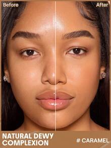 SHEGLAM Dew & Done Base LíQuida Leve Com Spf20-Caramel Marca Beleza Maquiagem Maquiagens CosméTico Para Mulheres E Garotas Perfeito Para Primavera E VerãO Ideal Para Y2K Moda Elegante Adequado Para AniversáRio Prenda Festa De Pronto Melhor Cor - Caramel - Ver 3