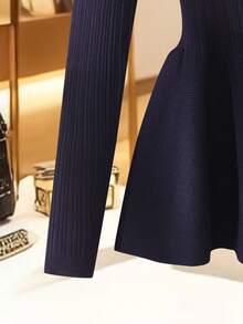 Graceveil Cárdigan de mujer con cuello en V y cintura ajustada, diseño estilizador, para invierno - azul real - Ver 4