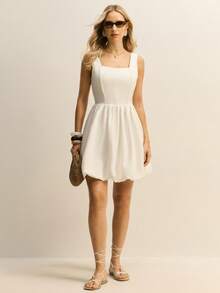 Daynim Women Denim Dresses - trắng - Xem 7
