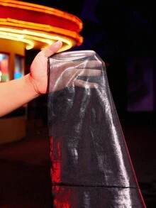 BamGleam 女式性感网眼侧开衩下摆露背透视连衣裙 - 黑色 - 查看 9