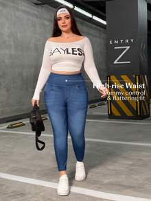 Flexra Jeans skinny casual élastique grande taille, toutes saisons