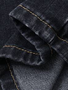 DAZY Quần jeans denim rách xếp ly ôm eo mùa thu cho nữ - Màu xanh lam - Xem 7