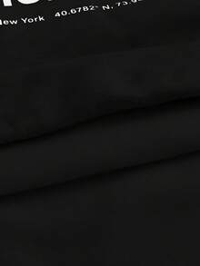 EASEVO Men Plus Size Casual Long Sleeve Pullover Sweatshirt With Printed Tie Front Design - Black - View 6