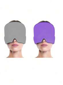 1pc Cooling Gel Ice Pack Head Cap, Cold/Hot Therapy Headache Relief, Relaxing Sleep Eye Mask, Gel Ice Pack Headache Relief Cap, Migraine Cooling Cold/Hot Compress Head Wrap - Multicolor - View 24