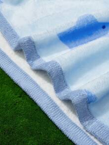 Teletubbies X SHEIN 1Pc Cute Blue Printed Flannel Blanket, Soft And Warm, Not Easy To Lose Hair, Various Sizes, Sofa, Bed, Lunch Break Can Be Used