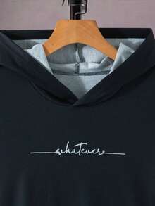 2pcs/Set Teen Boys' Casual Gradient Printed Hoodie And Sweatpants Outfit, School, Campus, College Chic Outfits For Autumn/Winter