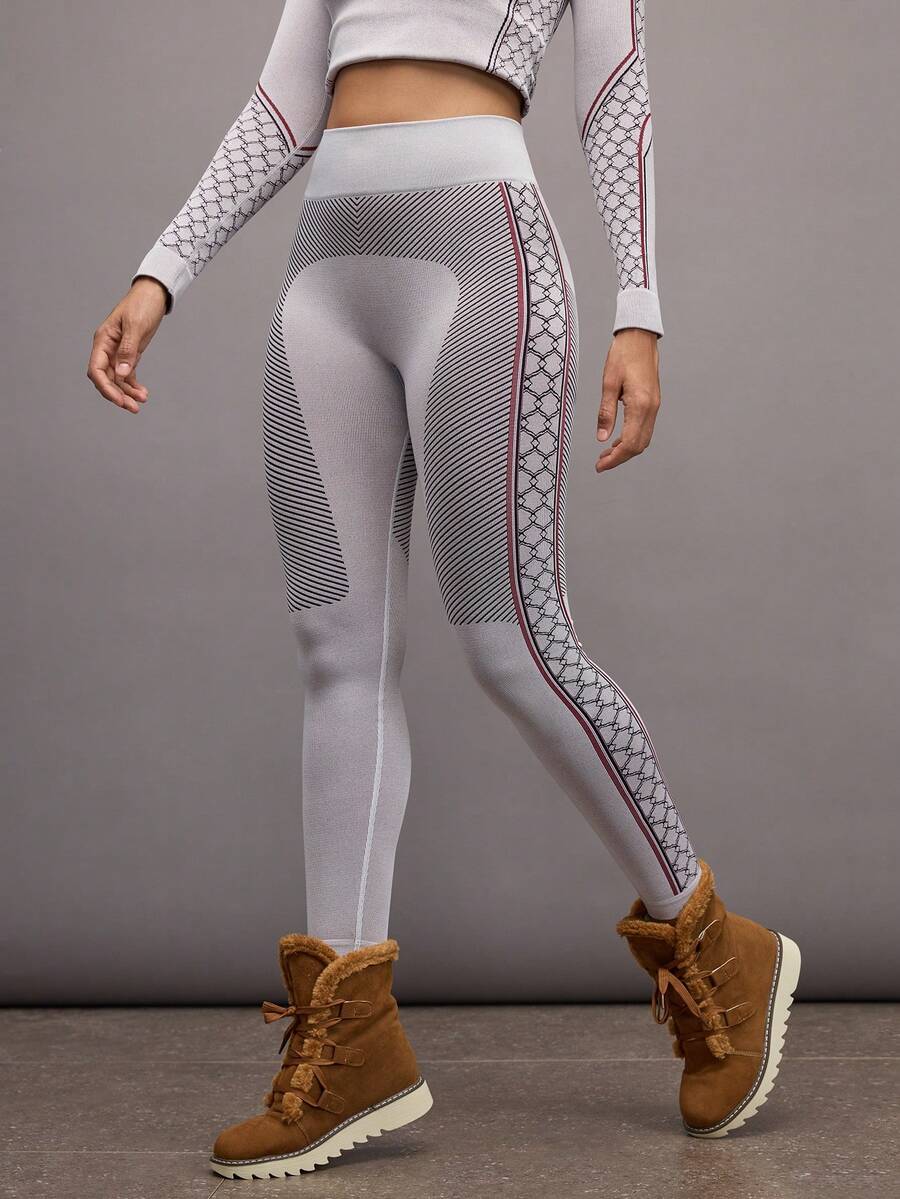 Activina Mallas de base de compresión para deportes de esquí al aire libre en invierno - Blanco Crema - Ver 1