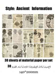 30张/套复古系列素材纸复古照片装饰背景笔记本素材ins风摆件DIY笔记 - 彩色 - 查看 15