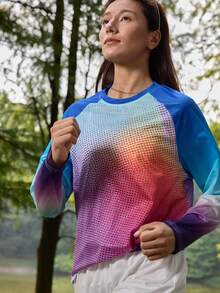 In My Nature Women's Ombre Round Neck Raglan Long Sleeve Outdoor T-Shirt