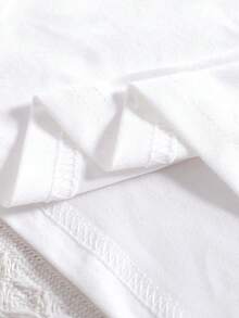 SHEIN GraphicGems Girls My 6th Birthday Crown & Heart Print Round Neck Short Sleeve White T-Shirt, Suitable For Girls Birthday Shirt Girl Kid Girl Graphic Tees Burthday Shirt Young Girls - White - View 4