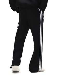 SUMWON Straight Fit Side Stripe Textured Pull On Pants With Elastic Waist And Comfort Drawstring - Black - View 4