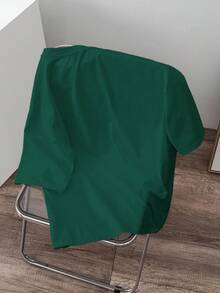 Manfinity Joysei Olive Green Branded Men's Letter Embossed Crew Neck Short Sleeve Casual Slim Fit T-Shirt Green T Shirt - Dark Green - View 6