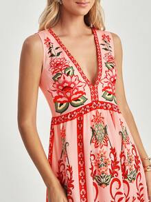 CAJUNI Sleeveless Dress With All-Over Print, Casual & Vacation Wear - Multicolor - View 6