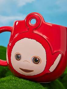 Teletubbies X SHEIN 1pc 15.89oz/470ml Dialogue Pattern Printed Ceramic Mug, Cold And Heat Resistant, Microwave And Dishwasher , Suitable For Water, Milk, Juice, Coffee, Cute, Po, Dance
