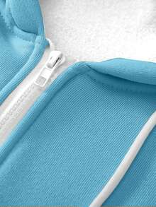 Manfinity LEGND Men's Autumn/Winter Slogan Print Long Sleeve Zip Front Pocket Drawstring Hoodie Sweatshirt