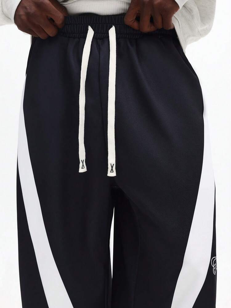 Contrast Stripe Sweatpants With Drawstring Waist
