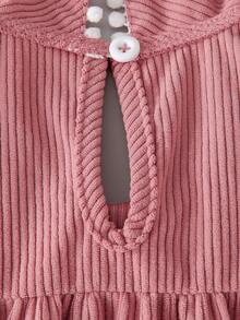 SHEIN Abito da bambina con colletto floreale, patchwork e balze sul fondo, carino ed elegante per uso quotidiano, vacanze e casual - Rosa - Visualizzare 11