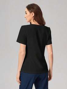 TaskEZ V-Neck Fitted Scrub Uniform Blouse, Casual And Stylish For Everyday Wear Scrub Set Nurse Dresses Scrub Tops Scrub Bottoms Lab Coats Running Nurse & Uniform Scrubs Handwashing Pocketed Breathable