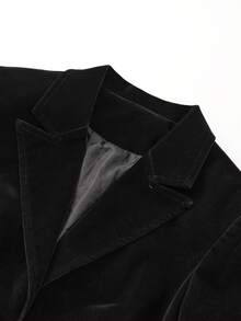 INAWLY مجموعة جاكيت قصيرة وشورت مزينة بالدانتيل الأسود قطعتان