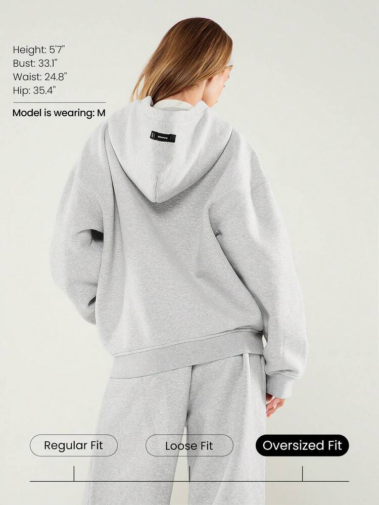 Heavyweight Fleece Oversized Hoodie Jacket Side Pocket Thick Thermal Warm Winter