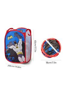 BATMAN X SHEIN 1个卡通印花折叠收纳盒，可用于存放衣物、袜子、玩具等，折叠后不占空间。 - 彩色 - 查看 3