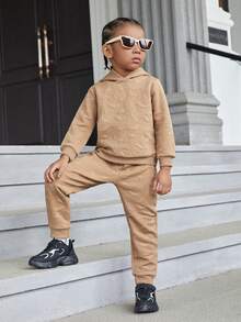 SHEIN 1pc Young Boys Dinosaur Embossed Sweatshirt - Camel - View 7