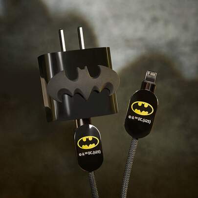 BATMAN X SHEIN Data Cable Protector, Compatible With Iphone Charger, 3-Piece Set Of Mobile Phone Cable Protectors, Charger Protector (Excluding Data Cable)