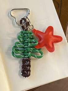 Joivida Original Handmade Knitted Christmas Tree Keychains & Creative Handcrafted Christmas Tree Woven Bag Charms,Christmas, Valentine's Day